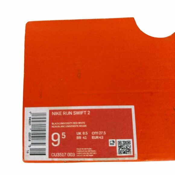 ❤️❤️Nike Run Swift 2 Size 9.5 Men's Shoes Road Running Black/Red CU3517-003 New - Picture 8 of 10